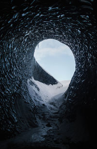 Scenic view of sea against sky during winter