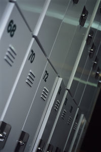 Tilt shot of lockers