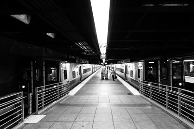 Railroad tracks in city