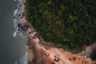 High angle view of beach