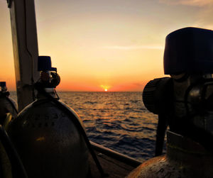 Scenic view of sea at sunset