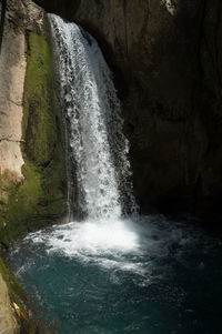 Scenic view of waterfall