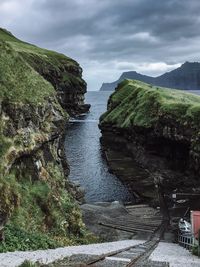 Scenic view of land against sky