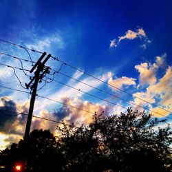 Low angle view of silhouette trees against sky