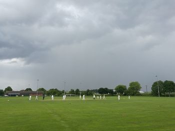 Scenic view of field against sky