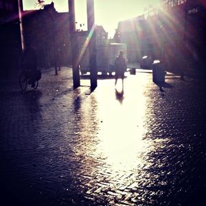 Reflection of woman in water