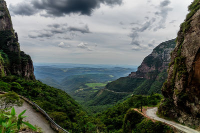 Scenic view of mountains against sky