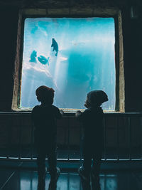 Men in aquarium
