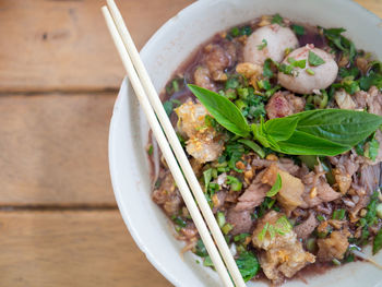 Close-up of food in bowl on table