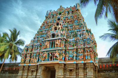 Low angle view of temple against sky