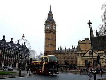 View of clock tower in city