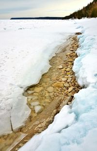 Scenic view of snow covered landscape