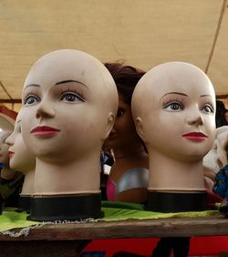 Close-up portrait of a mannequin