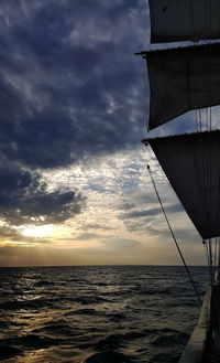 Scenic view of sea against sky at sunset