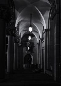 Interior of illuminated building