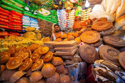 Statues at market stall