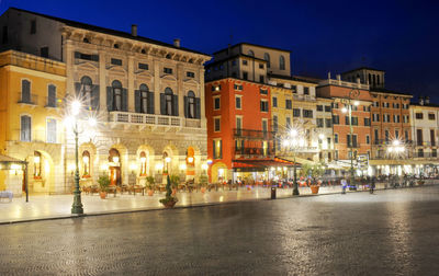 Illuminated city at night