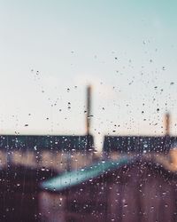 Close-up of water drops on glass