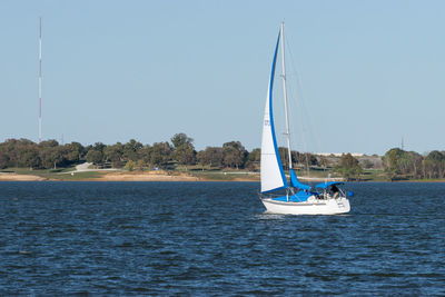 Boats sailing in sea