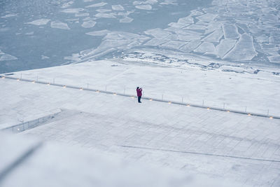 High angle view of man