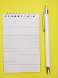 View of pen on paper