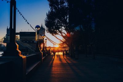 View of illuminated street at night