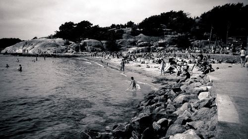 Tourists on beach