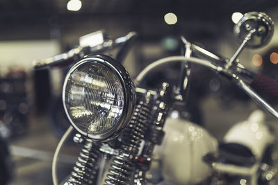 Close-up of vintage motorcycle