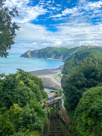 High angle view from lynmouth