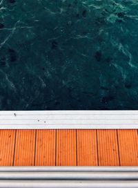 High angle view of wooden wall