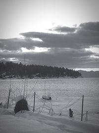 Scenic view of beach against sky