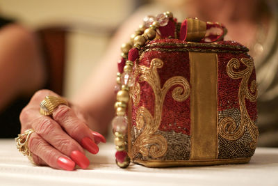 Close-up of woman wearing mask