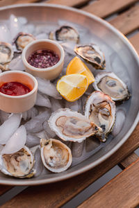 Close-up of sea food in plate