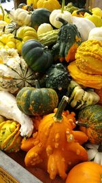 Close-up of pumpkins in market