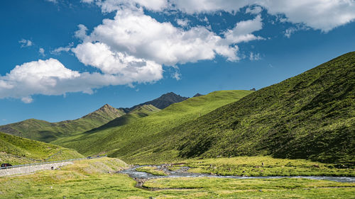 Scenic view of mountains against sky