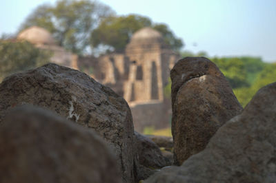 Close-up of stone structure