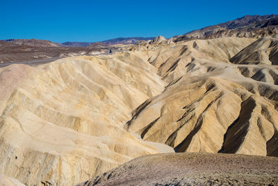 Scenic view of arid landscape against clear sky