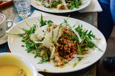 Close-up of salad on table