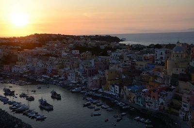 Aerial view of city at waterfront