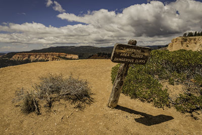 Signboard in the desert