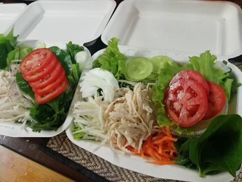 Close-up of salad served in plate