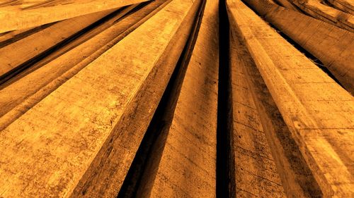 High angle view of railroad tracks on field