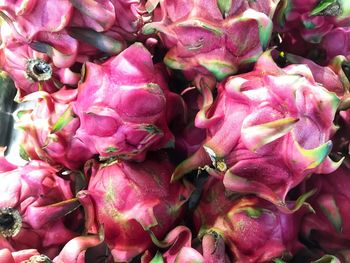 Full frame shot of pink fruits for sale in market