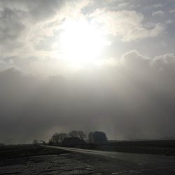 Scenic view of landscape against cloudy sky