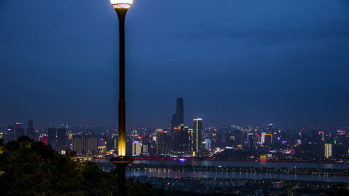 Illuminated city at night