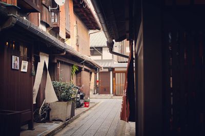 Narrow street amidst buildings in town