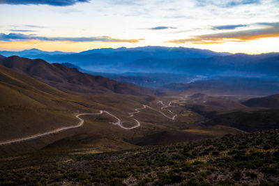 Scenic view of landscape against sky during sunset