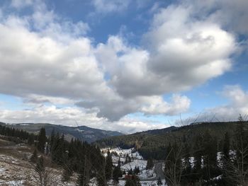 Scenic view of mountains against sky