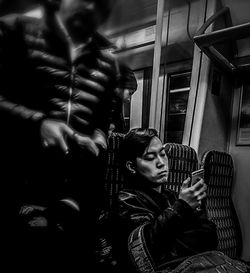 People sitting in train