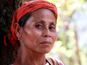 Close-up portrait of a woman